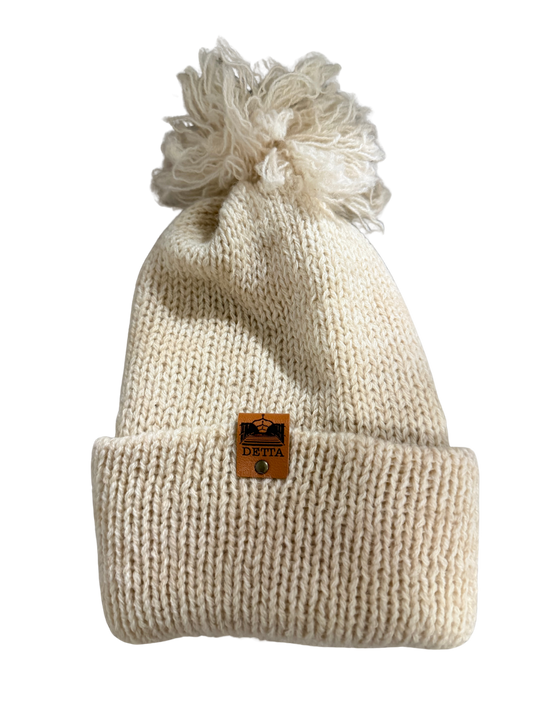 Wool Bobble Hat - Anam na Mara Edition - Bainin Ecru