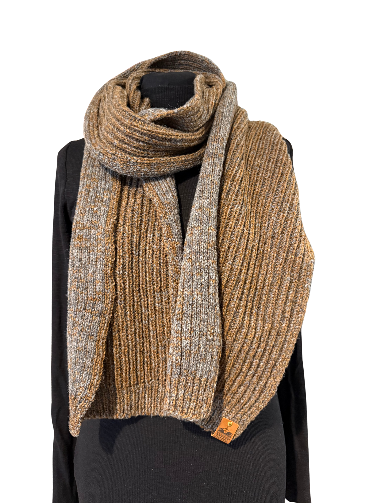 Fawn Ribbed Bute Scarf