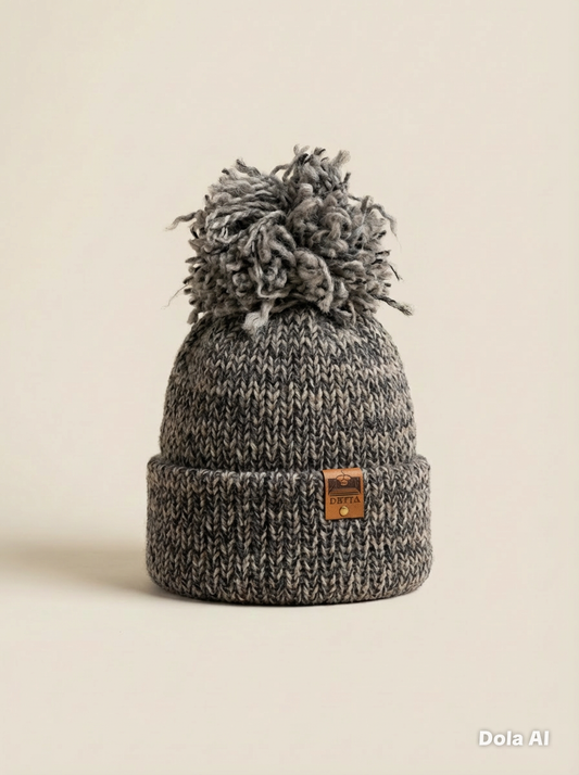 Wool Bobble Hat - Anam na Mara Edition - Heather Mist