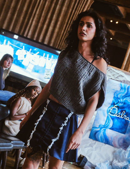 The RÓISÍN Beag Mini Skirt - Denim