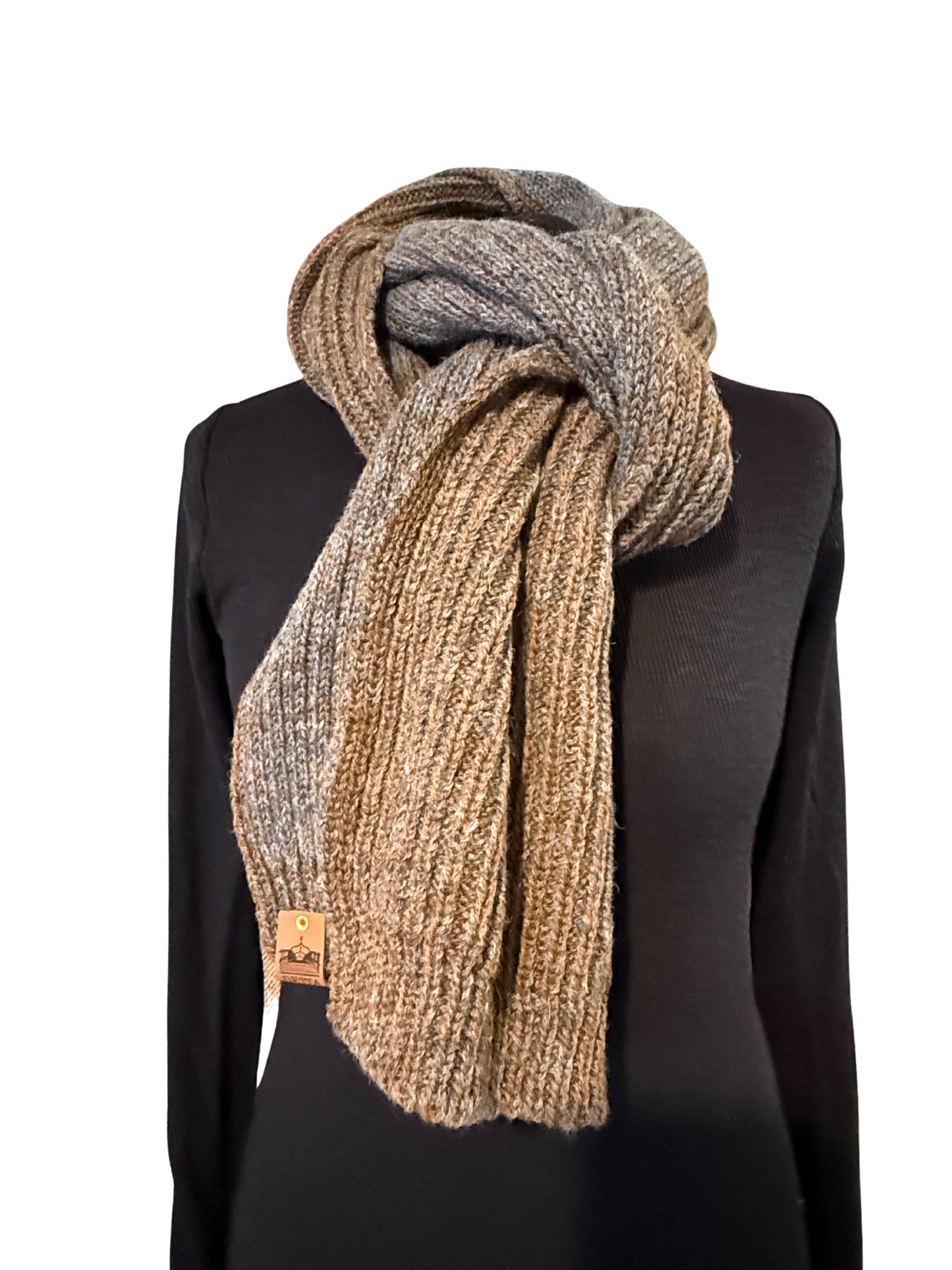 Fawn Ribbed Bute Scarf