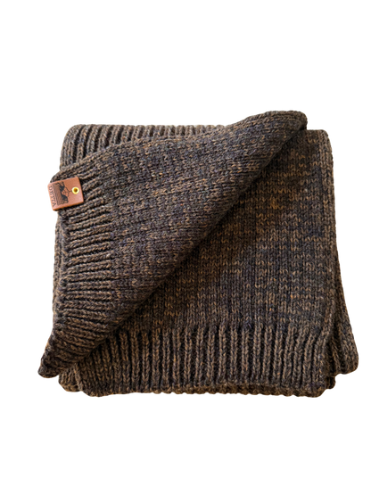 Peat Ribbed Bute Scarf